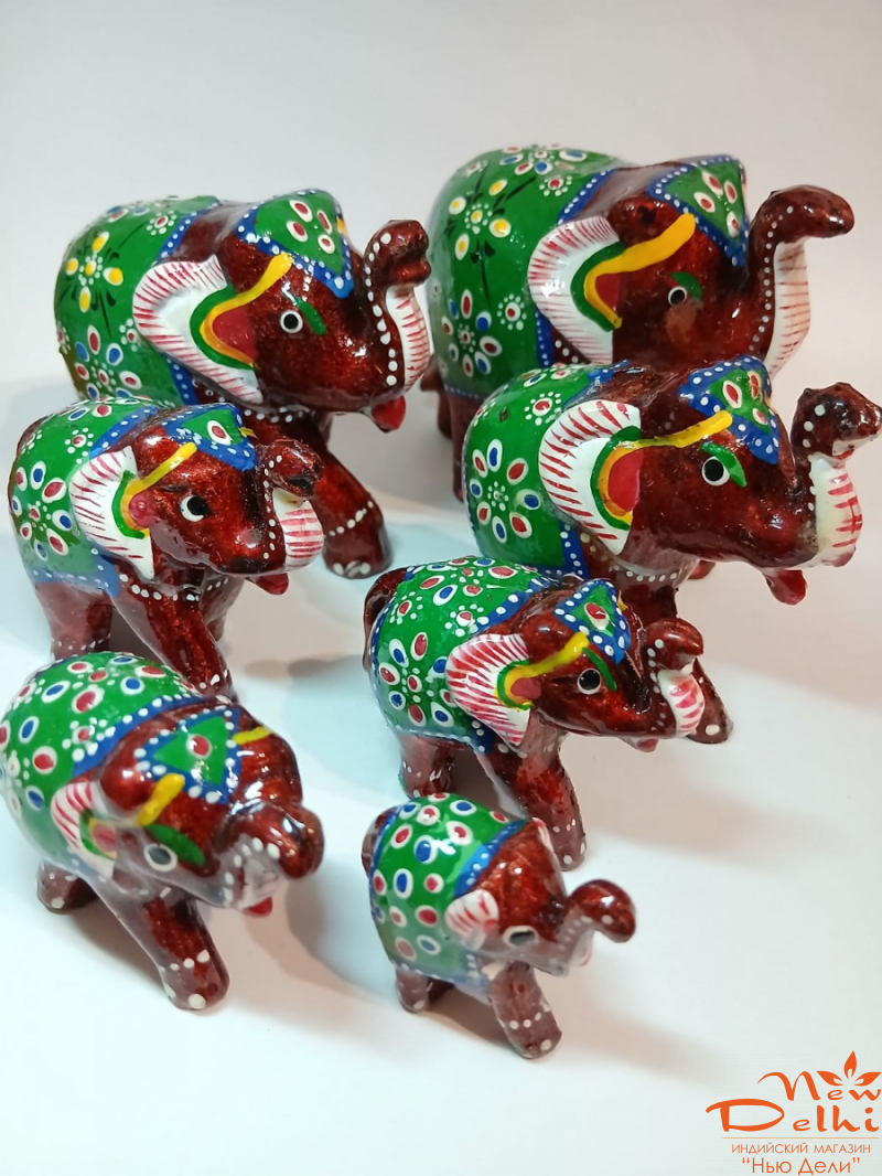 Слоник№1 розписний. Н=9,5 см довж.12 см Індія