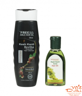 Шампунь Кеш Канти &quot;Мильні горіхі- Ритха&quot; Patanjali 180 мл, + масло Амли 50 мл (подарунок)
