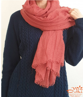 Шарф бамбук цвет коралловый. Шарф для хиджаба, чалмы, как парео или палантин