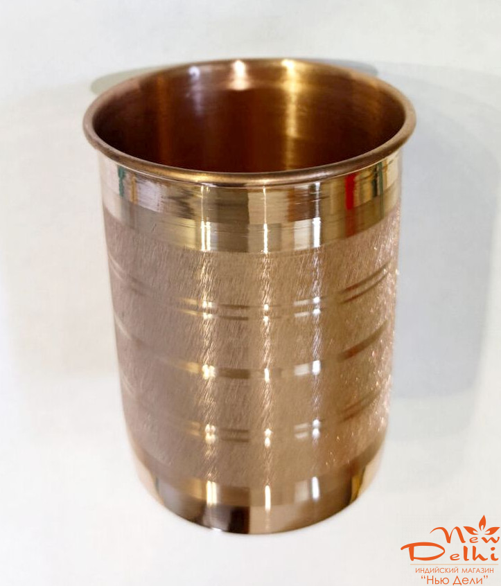 Мідний стакан, 300 мл, 7.5x7.5x9.5 см, Вага - 85 г, Індія