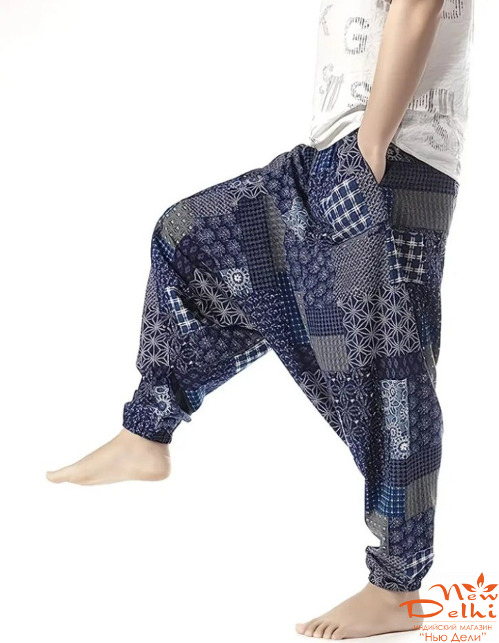 Штани-шаровари аладини в єтно стилі , великий розмір: 2XL , бавовна.