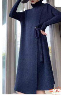 Сукня, трикотаж тепла зимова(кольори в наявности: темно-синя, чорна)