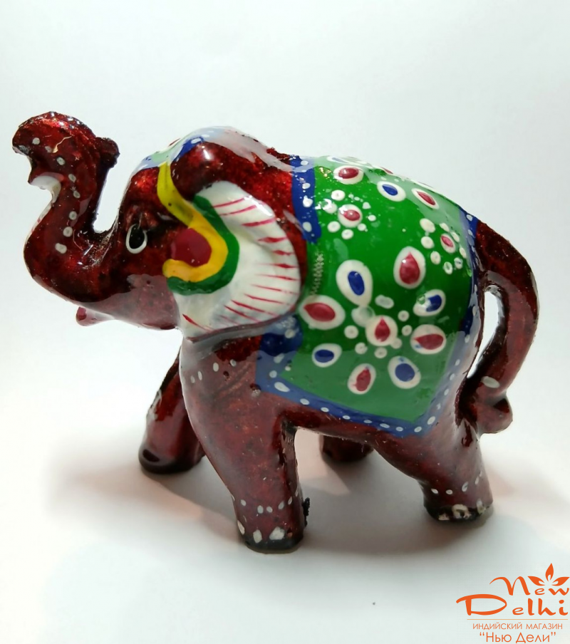 Слоник №3 розписний. Н=7 см довж. 10 см Індія