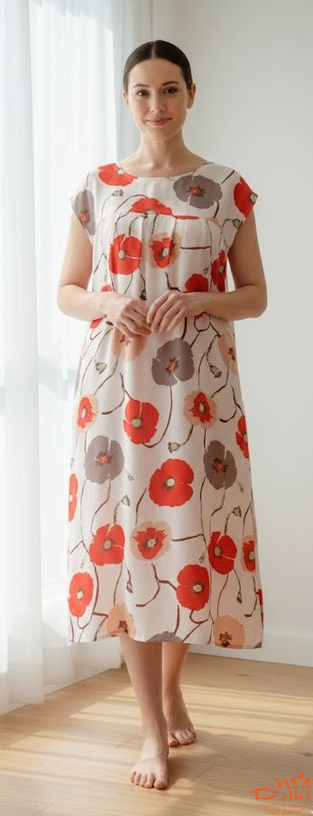 Сукня "Макі" зі спущеним плечем, бавовна.