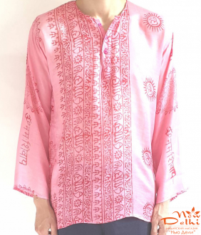 Индийская традиционная мужская  Курта -туника &quot;Мантра&quot; розовая