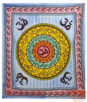 Покривало &quot;Ом&quot; двоспальне- 210*240 см, бавовна,  Індія