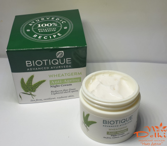 Bio wheat cream (50gm) Biotique, Пшеничний поживний крем для обличчя , сухої шкіри