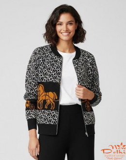 Кофта-бомпер на блискавці, віскоза, чорна.Oversize