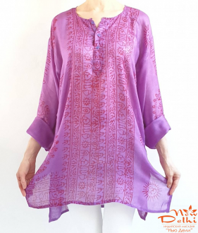 Индийская традиционная  Курта туника &quot;Мантра&quot; фиолетовая