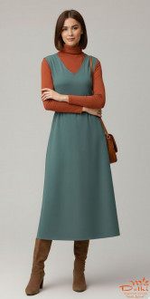 Сарафан трикотаж теплый, цвет бирюза