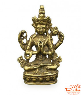 Гуанинь в позе лотоса- статуетк- миниатюра, бронза, висота 5,5 см