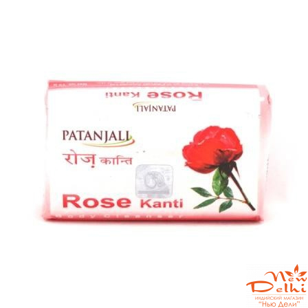 Аюрведичне Мило &quot;Троянда&quot; тонізуюче,  Patanjali 125 грам. Індія. Ручна робота.