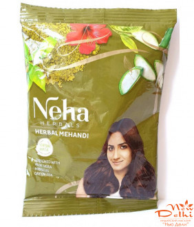 Индийская Хна с каркаде для волос Neha  Herbal (20 грамм)-при окраске цвет махагон или красноватый каштановый. СТРОК ДО 12.2022 року